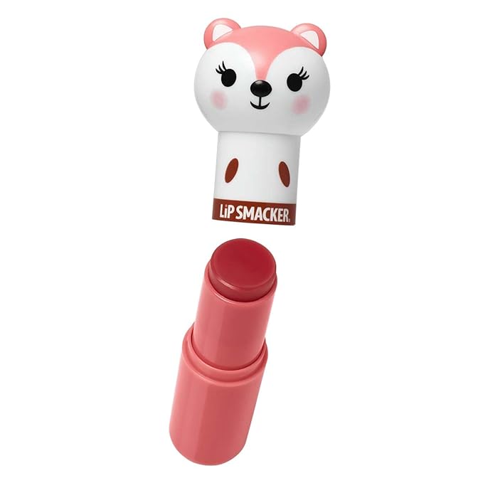 Lip Smacker Lippy Pals Fox, Flavored Moisturizing & Smoothing Soft Shine Lip Balm, Hydrating & Protecting Fun Tasty Flavors, Cruelty-Free & Vegan - Foxy Apple