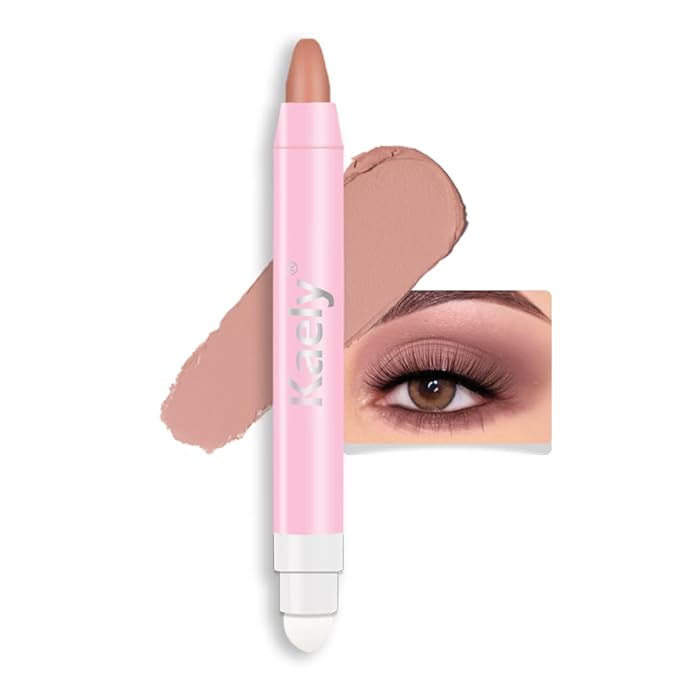 Kaely 2in1 Cream Eye Shadow Brightener Sticks for Eyes, Pencil Eyeshadow Applicator Stick Waterproof Pigmented, Eye Shadow Palette Highlighter Makeup, sombras para ojos, 23 Putty Matte