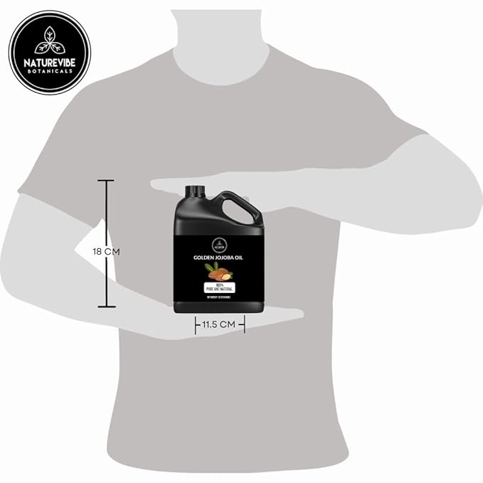 Naturevibe Botanicals Golden Jojoba Oil 32 oz β 100% Pure, Cold-Pressed Moisturizer for Skin & Hair | Antioxidant-Rich, Non-Greasy, Carrier Oil & Daily Hydration