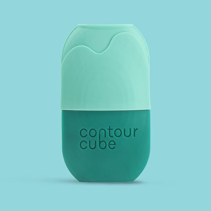 Contour Gua Cube - Gua Sha Face Massage Tool - Ice Roller for Sculpting, De-Puffing & Lymphatic Drainage - Face Ice Roller & Massager - Compact Skin Care Tools for Daily Skincare & Travel - Jade