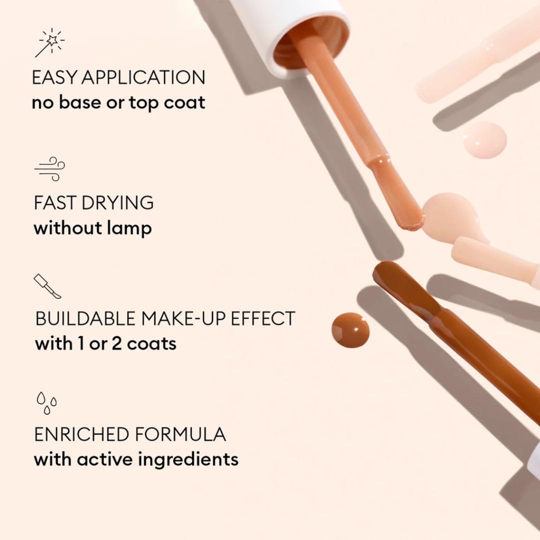 Manucurist Active Smooth 00 Nail Concealer Polish & Care - 2 in 1 Nude Nail Polish : Nail Strengthener and Growth - No Lamp - Ridge Filler for Nails - Natural Rosé Nail Polish