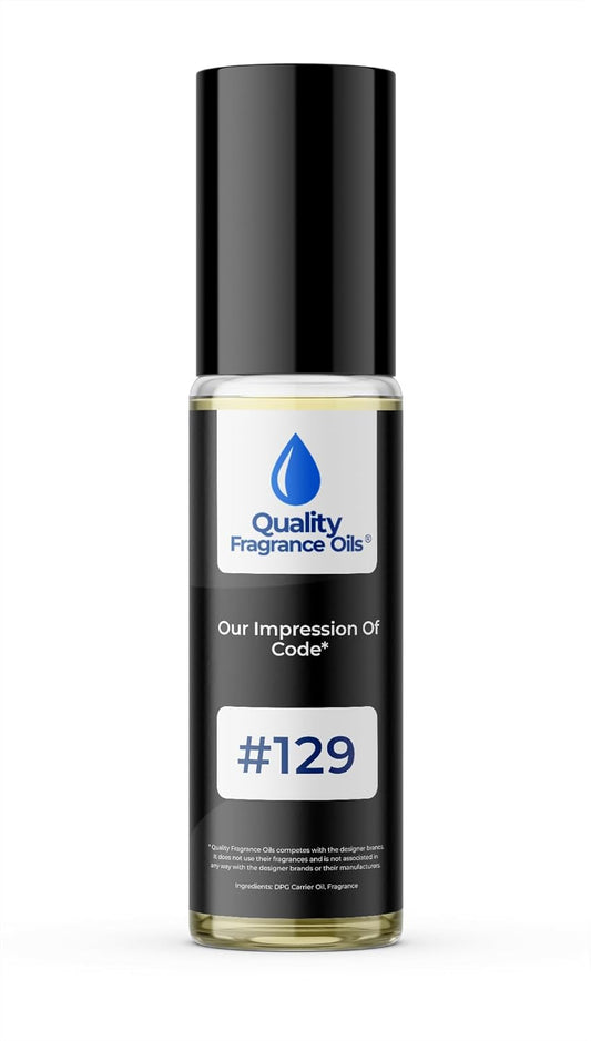 Quality Fragrance Oils' Code Impression #129 | Long-Lasting Perfume Oil, Alcohol-Free, Strong Scent, 10ml Roll-On | Affordable Alternative to Designer Fragrances
