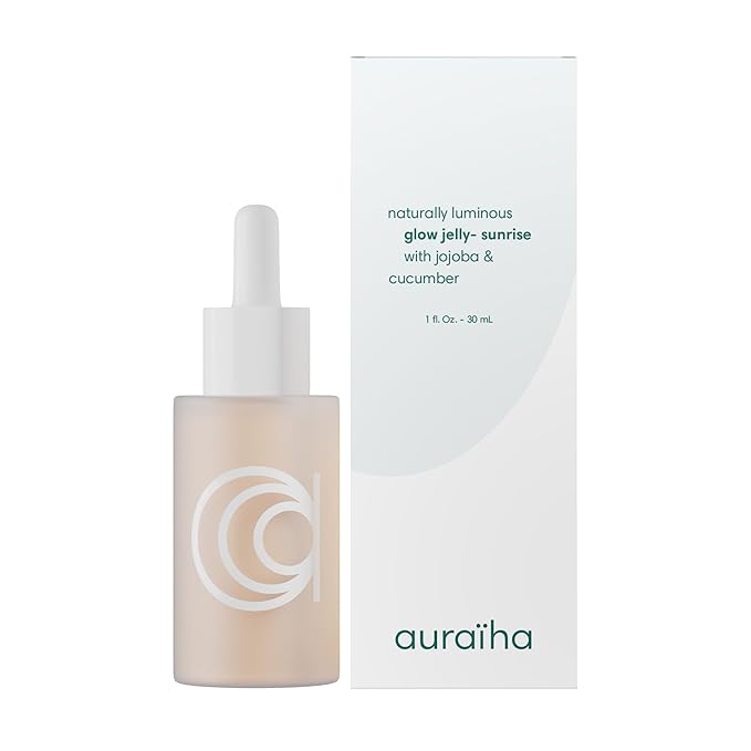 Auraiha Glow Jelly Highlighting Serum - Jojoba & Cucumber Infused Superfood Elixir - Intense Hydration for Radiant, Healthy Glow - Vegan - 1 fl oz (sunrise, 1oz)