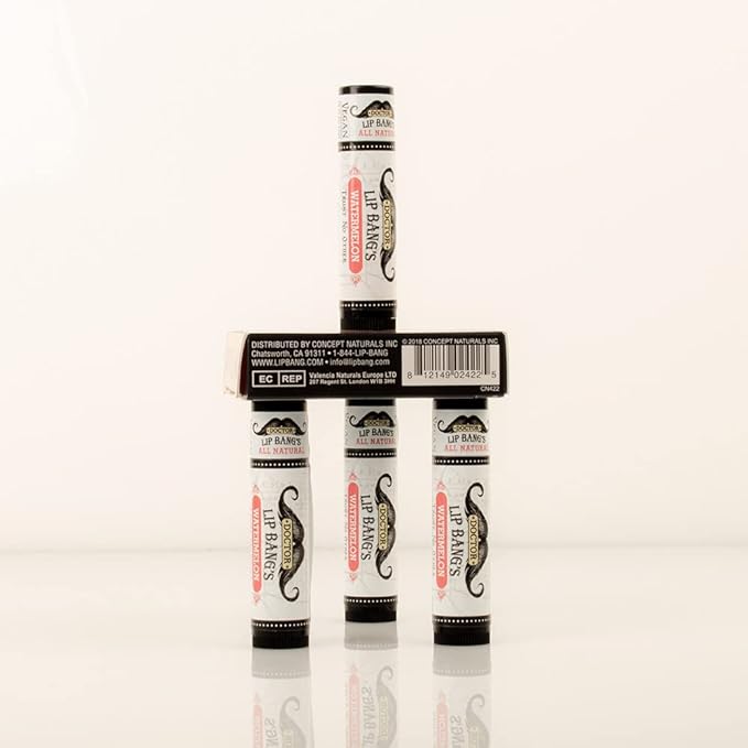 Doctor Lip Bang's Super Moisturizing Lip Balm | 4 Pack | Watermelon| ALL NATURAL & CRUELTY FREE | 100% VEGAN | FOR DRY & CRACKED LIPS