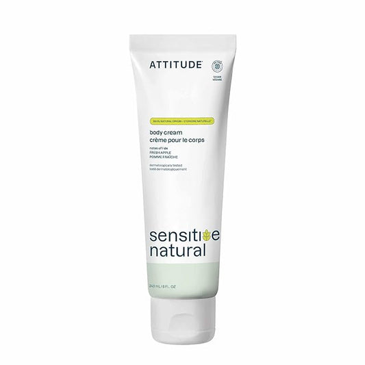 ATTITUDE Body Cream for Sensitive Skin with Oat, EWG Verified, Dermatologically Tested, Vegan, Avocado Oil, 8 Fl Oz