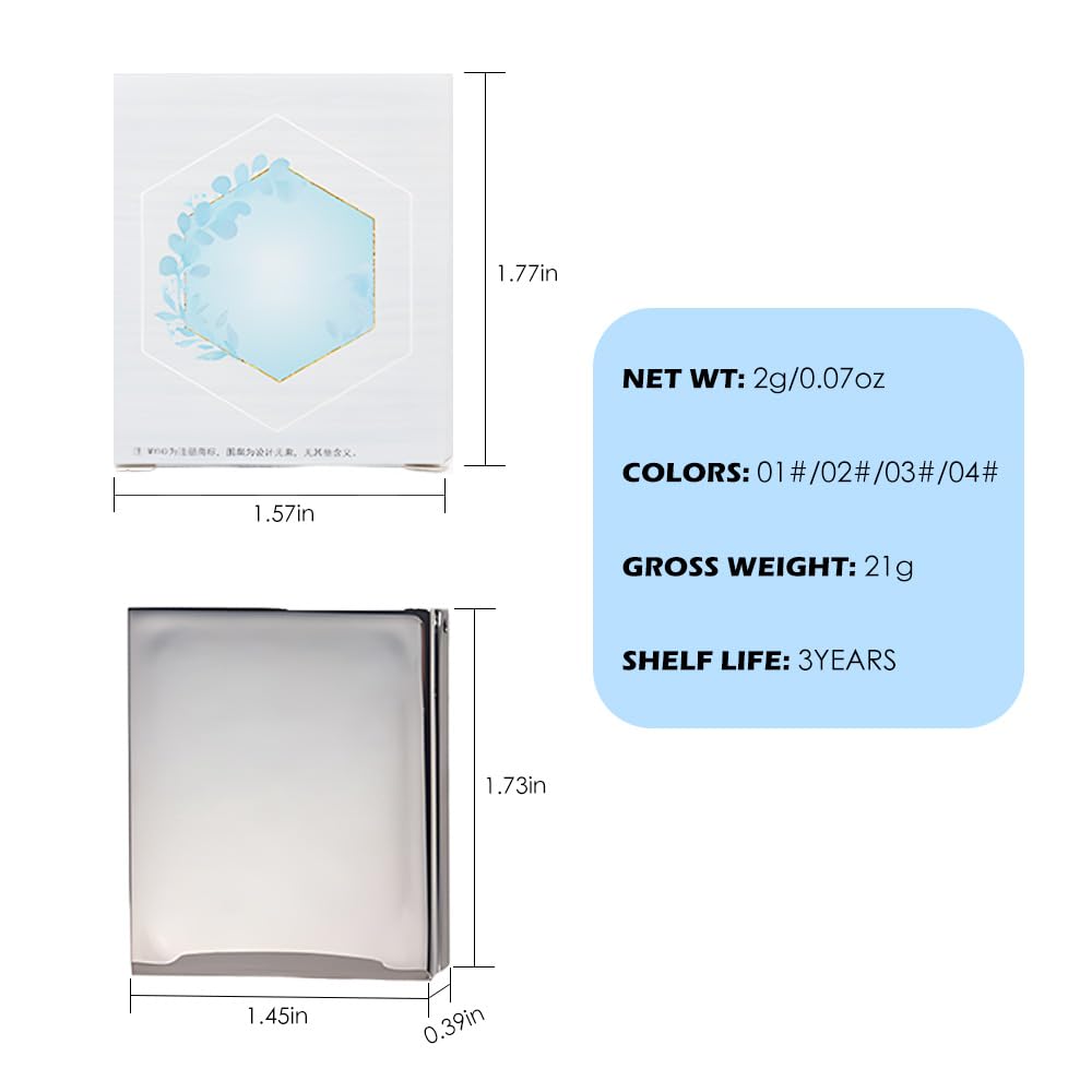 Light Blue Shimmer Single Eye Shadow Palette Makeup with Mirror,Neutral Powder Monochrome Eyeshadow for Older Women,Waterproof Long Lasting Naturing-Looking sombras para ojos