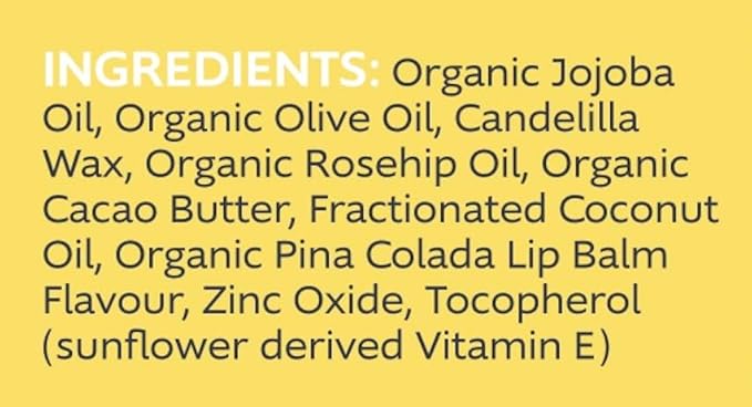 Slo | Natural Lip Balm - All Natural Ingredients, Vegan & Cruelty Free, Hydrating & Soothing, Plastic Free, Paper Packaging | Pina Colada + Zinc, 0.28oz