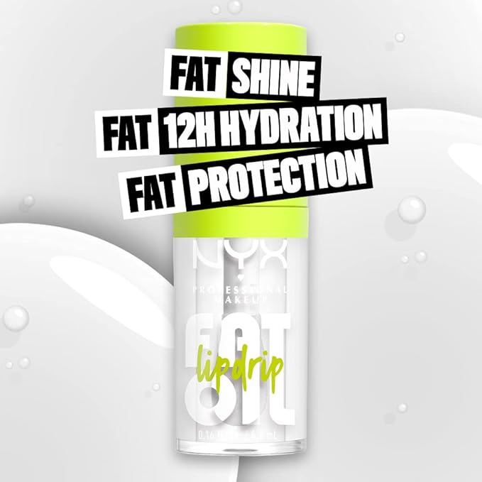 NYX PROFESSIONAL MAKEUP Fat Oil Lip Drip, Moisturizing Lip Oil Gloss, Vegan Tinted Formula, Up to 12 HR Hydration - My Main (Clear)