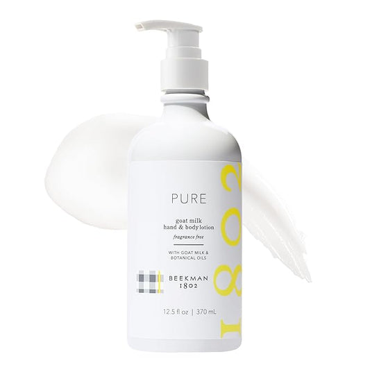 Beekman 1802 Goat Milk Lotion - Hydrates, & Softens Dry Skin, Body and Hand Lotion - With Shea Butter & Jojoba Oil - Lightweight, Non-Greasy, Cruelty-Free