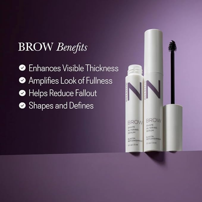 NULASTIN Eyebrow Serum for Thicker Looking Brows - BROW Shape Altering Serum - Reduce Shed & Encourage Fuller, More Youthful-Looking Brows - With Keratin & Peptides (0.1 Fl Oz)