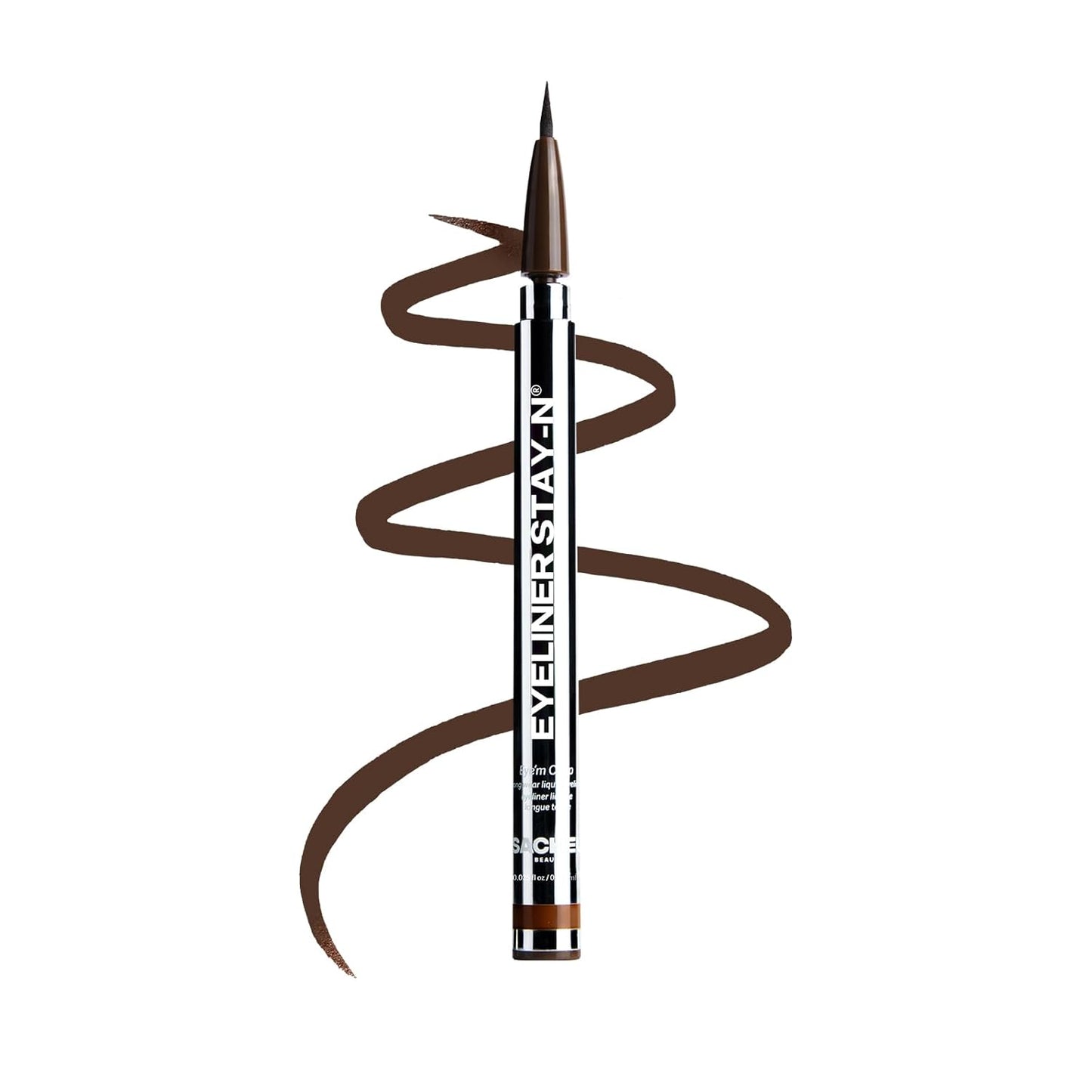 Sacheu Liquid Eyeliner STAY-N Long Wear Waterproof Eyeliner Pen with Ultra-Precise 360° Flexible Tip — Smudge-Proof Vegan & Cruelty-Free Eye Makeup, Eye’m Crisp
