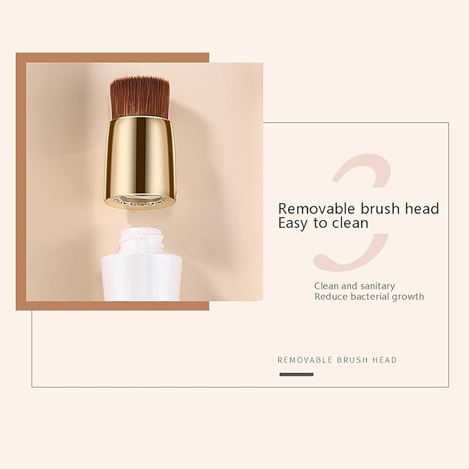 Happyhours 2 in 1 Foundation Anti-Wrinkle Concealer with Built-in Brush, Novo Foundation and Concealer Double Head Makeup Stick, Waterproof Long Lasting Anti-Wrinkle Concealer Foundation (2Pcs-01)