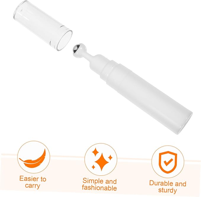 balacoo Creami Buttercream Essential Oil Eye Creams Refillable Cream Bottle Empty Roller Ball Applicator Eye Cream Applicator White Portable Acrylic Dispensing Bottle Travel