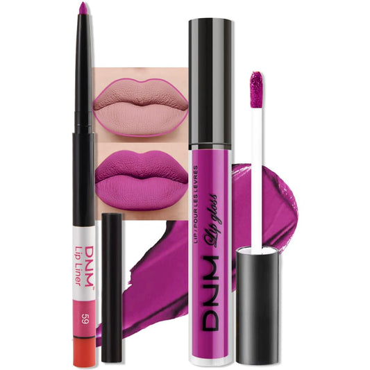 evpct 2Pcs Fuchsia Red Matte Lip Liner and Lipstick Combo Set for Women, Fuchsia Lip Combo Set Liquid Lips Stick Gloss and Lipliner Stains Set Long Lasting Waterproof, Lips Makeup 24 Hours originales