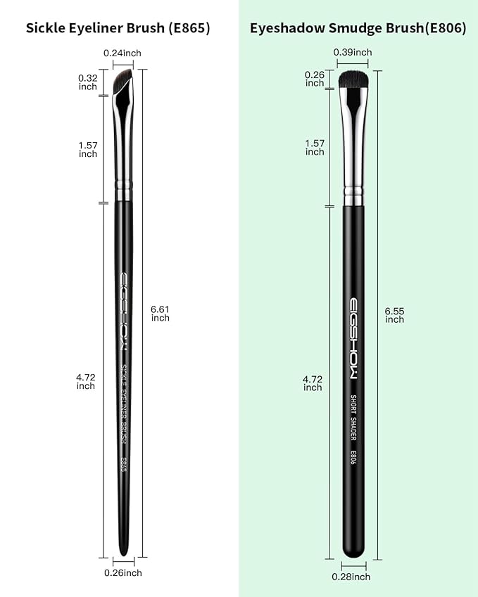 EIGSHOW Eyeshadow Smudge Brush & Eyeliner Brush, High-End Precision Eye Makeup Tools for Blending Cat Eye, Winged Liner (E865&E806)