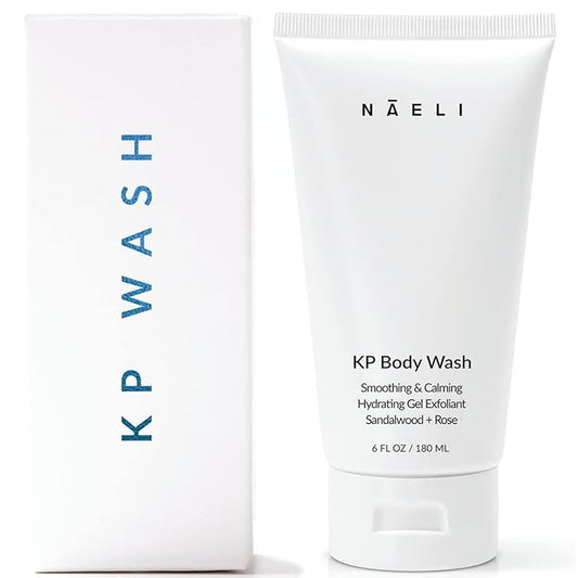 NAELI Keratosis Pilaris & Acne Exfoliating Body Wash Cleanser with 14% Glycolic & Salicylic Acid - Natural KP Bump Eraser & Strawberry Legs Treatment, Back & Butt Acne - Smooths & Hydrates, 6 oz