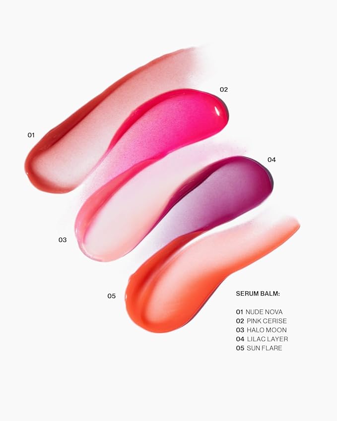 MAKE Serum Balm – Hydrating Lip Oil Treatment – Softening, Smoothing and Plumping Lip Cream – All Day Comfort, Gloss and Shine, Lilac Layer 0.15 Oz