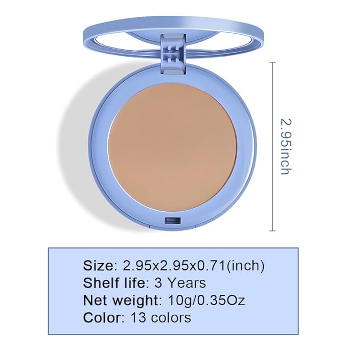 evpct Kaely Oil Control Pressed Face Powder, Get Smooth Flawless Fine Lines and Lightweight Finishing Foundation, Control Shine Long Lasting Waterproof Face Setting Powder Cosmetic, 10 Sand