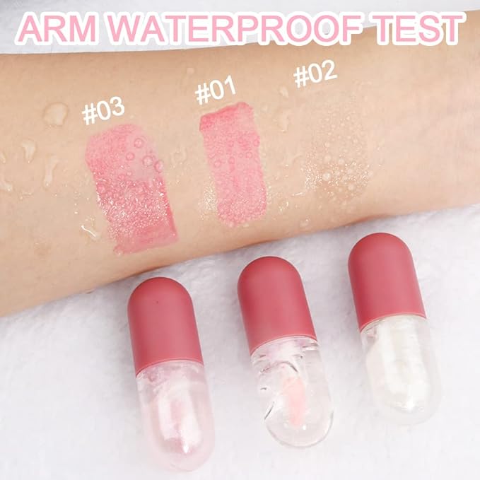 BINGBRUSH 3 Pcs Color Changing Lip Gloss Lip Oil Tinted, Pink Magic Mood Lipstick,Temperature Color Change Lip Stain Lip Balm, Long Lasting Lips Will Not Dry Out,Lip Changing Color Lipstick