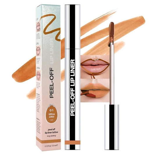 Matte Lip Gloss Stain-Peel Off Lip Liner Tattoo, Orange Brown Lip Tint,Long Lasting Peel Off Lip Stain, Waterproof Transfer-proof Lip Mask Lip Liner Peel Off Lip Gloss,Stayn Lip Makeup. #01