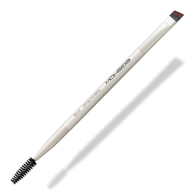 Eyebrow Brush, Dual-ended Angled Eyebrow Brush for Brows or Lashes D108 - Black