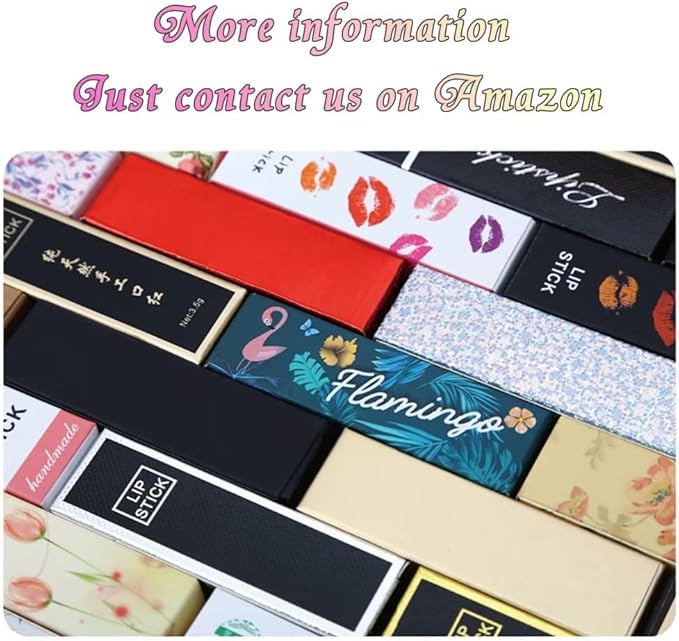 ANZKA 50 Pcs Lip Balm Boxes Packaging, 6.8x1.8x1.8cm Wrapping Box for 0.15Oz Lipbalm Containers Tubes, 5.5ml DIY Lipsticks Black Package Boxes