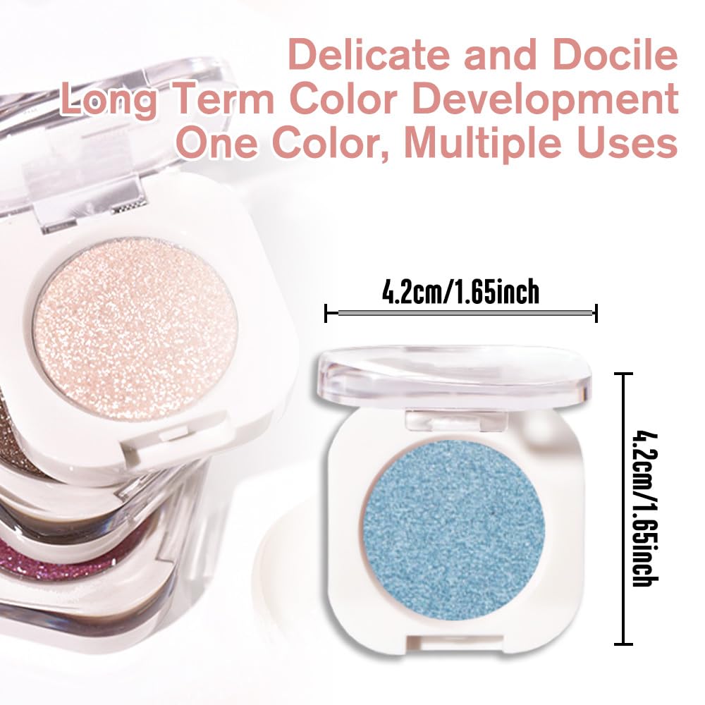 Single Matte Eye Shadow Palette Makeup, Sky Blue Eyeshadow for Women Halloween Birthday Party Wear, Monochrome Eye Shadow Makeup, Pigmented Waterproof Sombras Para Ojos, 32