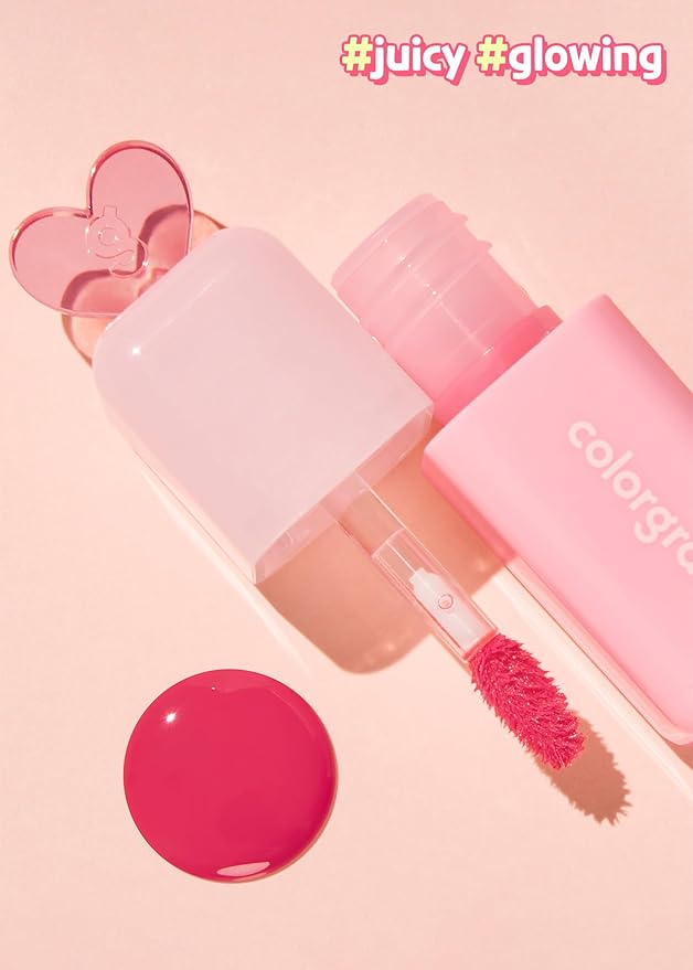 COLORGRAM Juicy Drop Tint 01 Berry Amazing | Juicy Lip Gloss, Glowing Lip Stain with Fruity Colors, Buildable & Blendable, Highly Pigmented