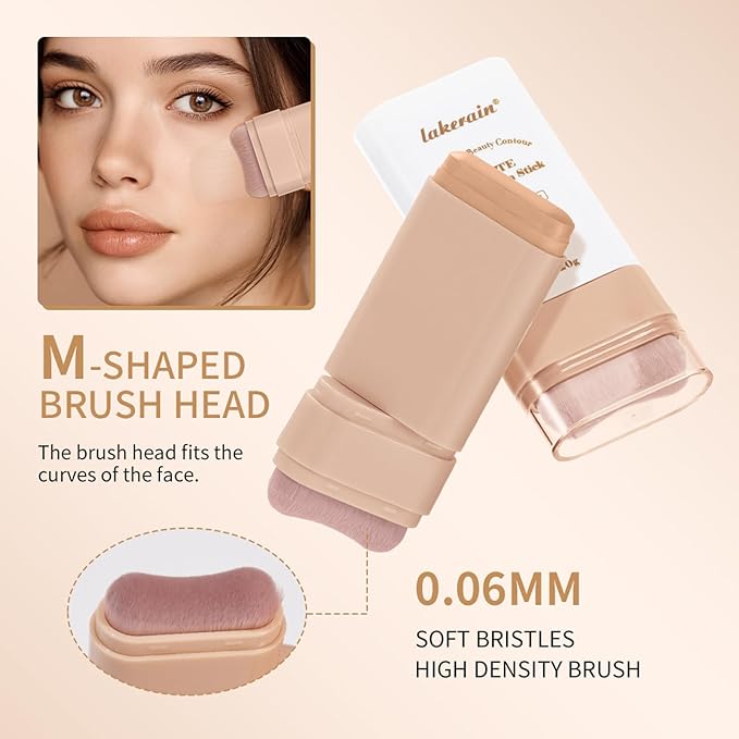 Beauty Balm Serum Boosted Skin Tint, Dual-Ended Eraser Foundation Stick with Brush, Full Coverage Cream Korean Makeup, Long-Lasting Stick for Smooth, Flawless Finish (#1 Cream)