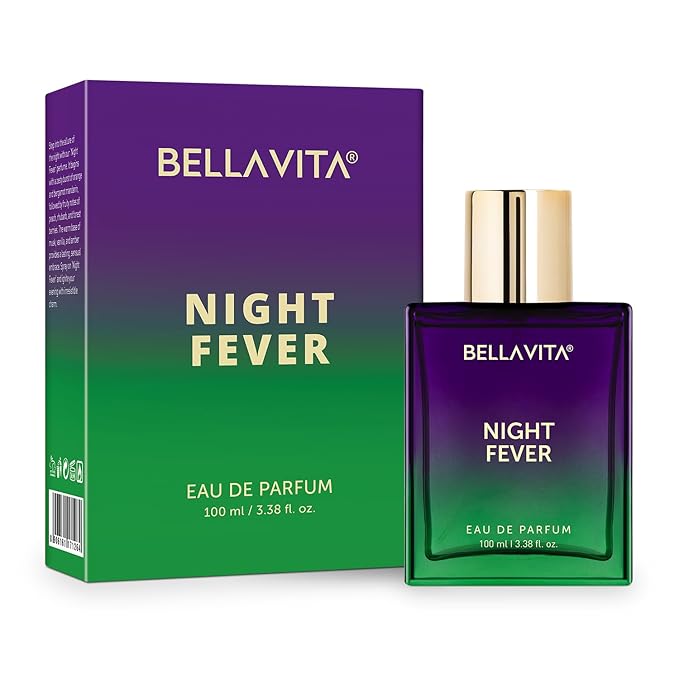 BELLAVITA Luxury NIGHT FEVER Perfume for Women and Men | Notes of Bergamot Mandarin, Peach, Musk & Vanilla | Long Lasting Eau De Parfum for Man and Woman | Fruity Premium Unisex Fragrance Scent