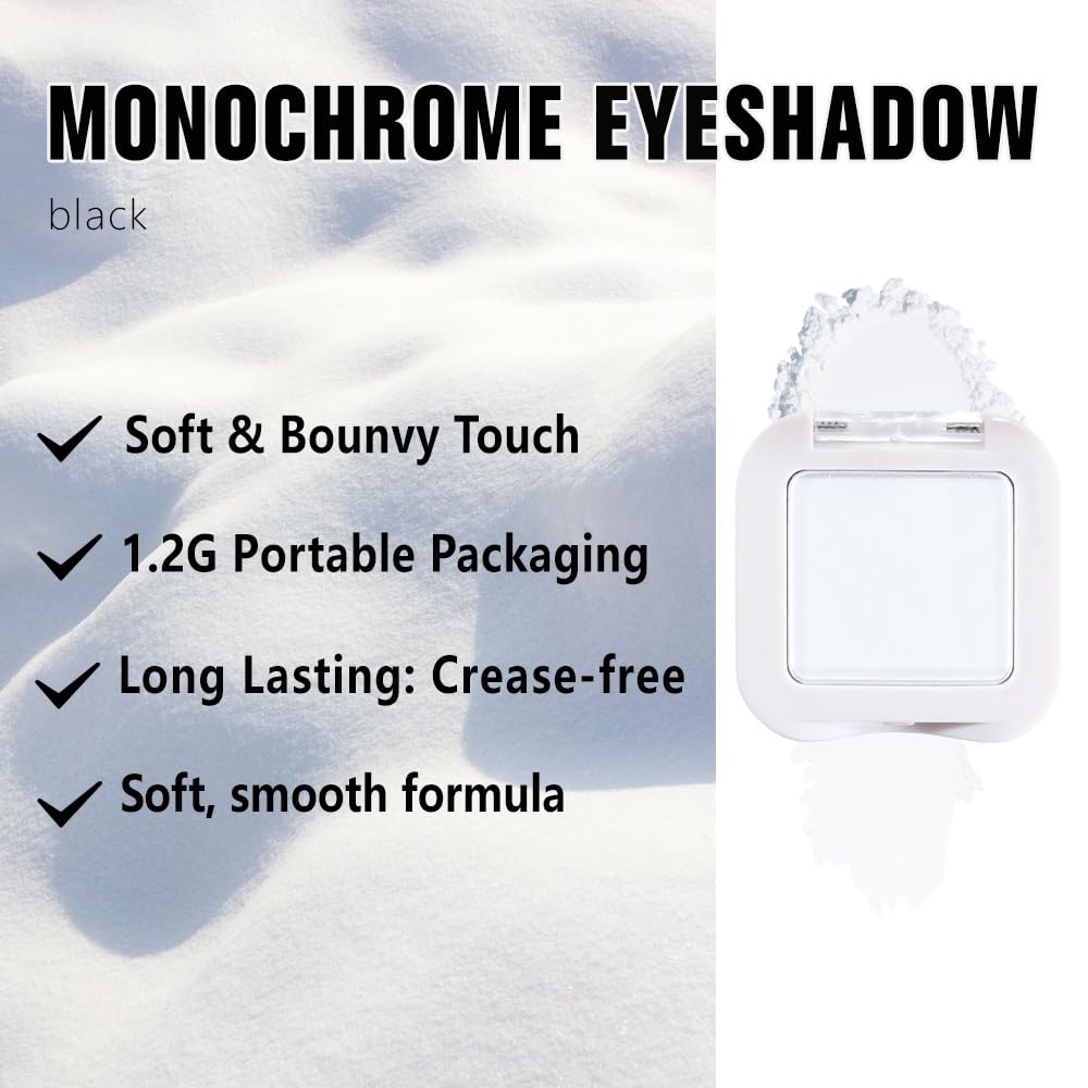 Matte Singe Eye Shadow Palette Makeup, Matte White Monochrome Eyeshadow For Old Women, Mini Pressed Monochrome Pigmented Waterproof Sombras Para Ojos, Vegan, Talc, Paraben & Cruelty Free, 08