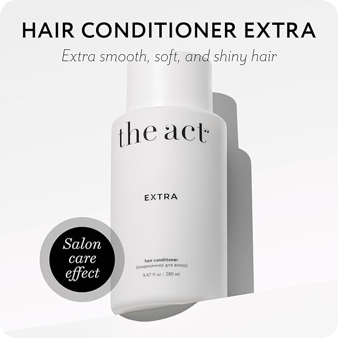 The Act Extra Hair Conditioner for All Hair Types - Deep Hydration and Nourishment for Dry, Damaged, and Color-Treated Hair - Restores Strength with Plant Proteins for Women Men, Vegan 9.47 Fl Oz