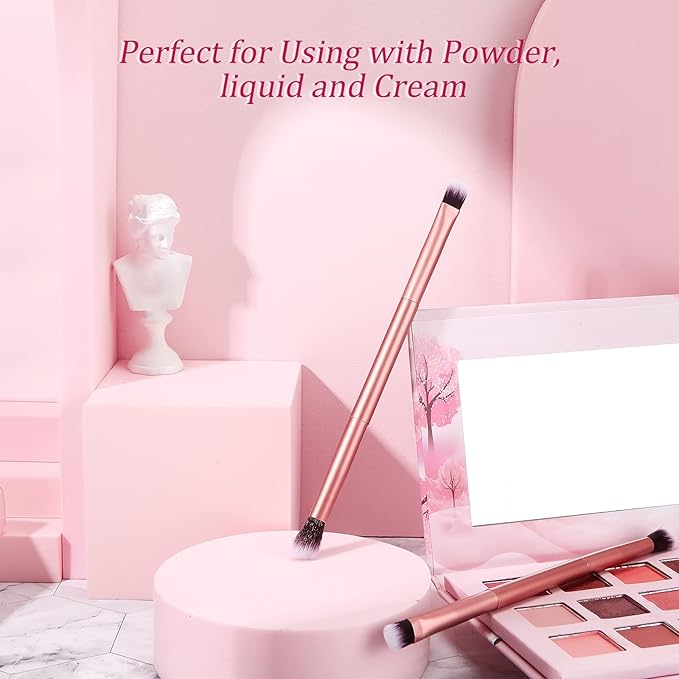 6 Pcs Eyeshadow Smudge Brush 2-in-1 Eyeshadow 2 Double Ended Make Up Brush Concealer Cosmetics Under Eye Small Soft Firm Pointed Foundation Makeup Applicator for Blending Eye Shadow Liner