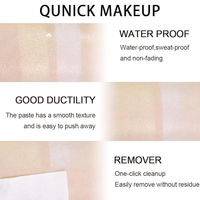 evpct 2Pcs Face Cream Makeup Highlighter Highlight Contour Stick Pearl White & Gold Glitter Contouring Highlighter Makeup Stick and Contour Illuminator Highly Piamented Long Lasting Skin Brighten 9+12