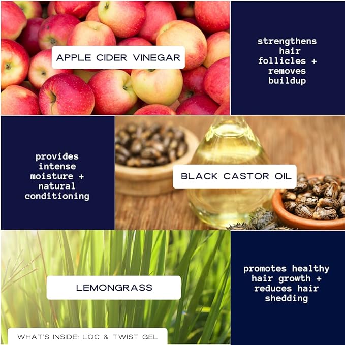 YOUNG KING HAIR CARE Loc & Twist Gel | Strong & Firm Hold, Smooths & Tames Frizz | No Flaking or Residue | Lemongrass and Apple Cider Vinegar | For Locs, Dreads, Braids, Twists | 4oz