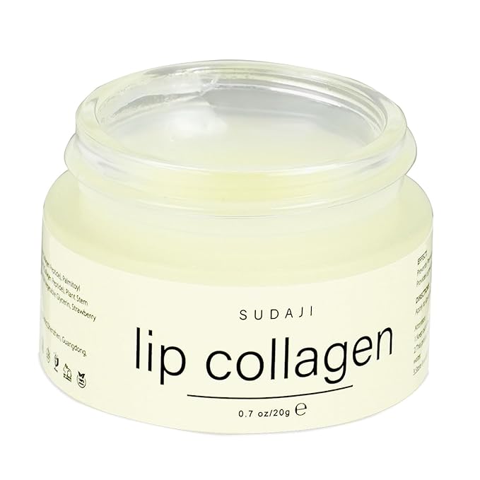 Lip Collagen + Peptide Complex, Collagen Lip Balm with Vitamins E, A -Lip Butter to Nourish & Hydrate Dry Cracked Lips, Moisturizing Lip Mask Overnight, Gentle exfoliating Lip Butter Balm