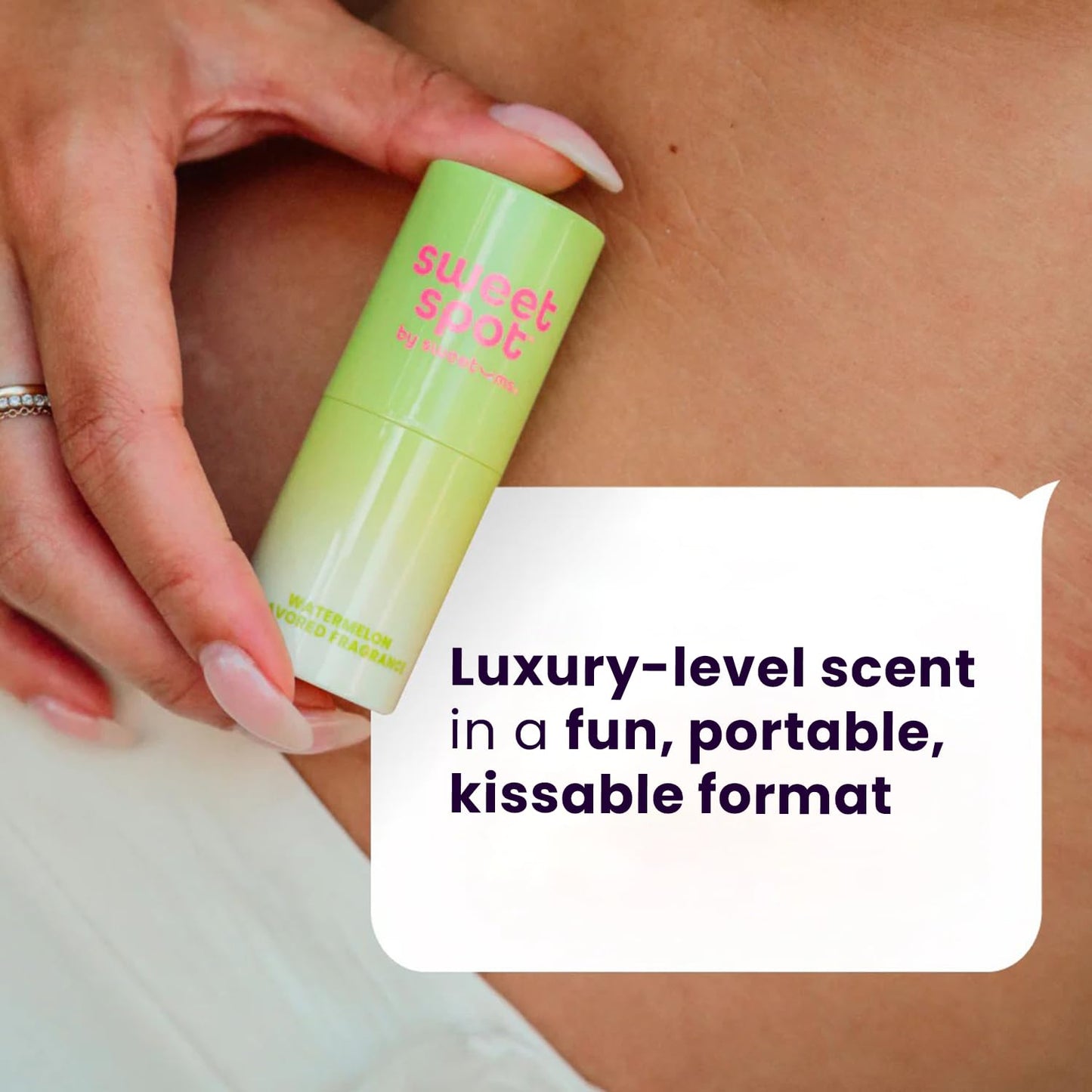 SweetSpot Flavored Solid Perfume Stick, Portable Travel Perfumes for Women, Long Lasting Fragrances, Non Sticky Formula, Natural Ingredients, Fragrance Stick (Watermelon)