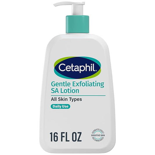 Cetaphil Gentle Exfoliating SA Lotion, Lightweight Moisturizer for All Skin Types, 16 Fl oz Pump Bottle, Salicylic Acid, Mandelic Acid & Gluconolactone, Gently Exfoliates, Dermatologist Recommended Brand
