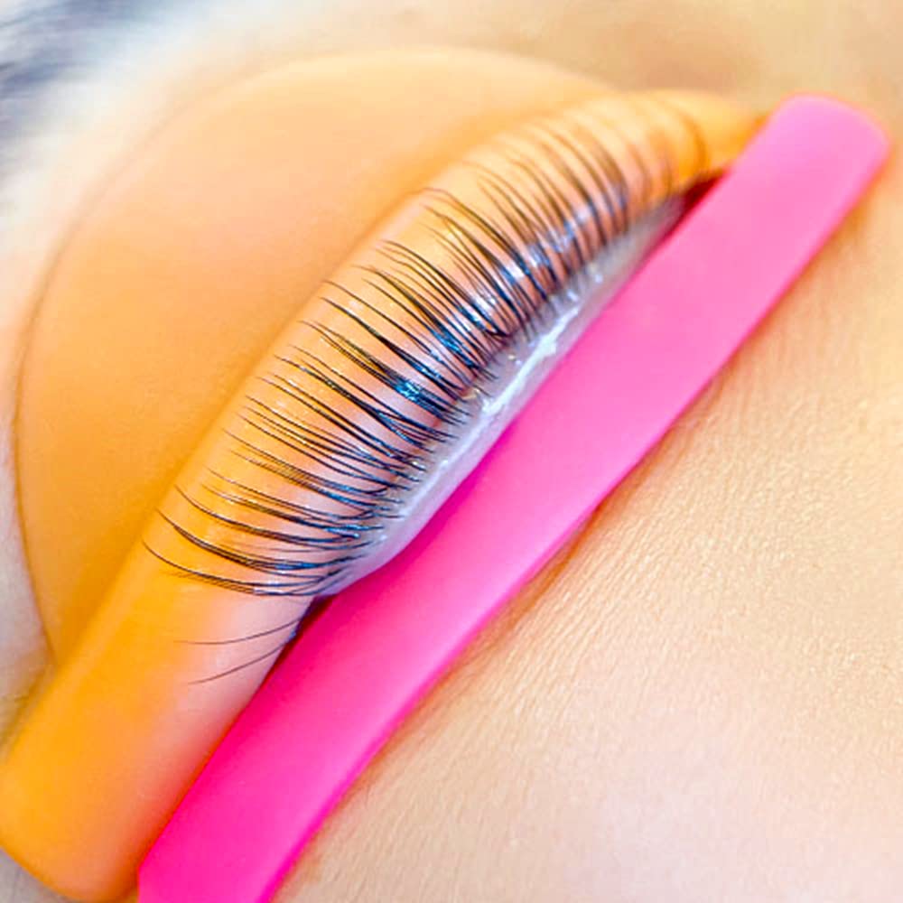 Eyelash Perm Pads Lash Lift Rods Eyelash Perm Silicone Pads 5 Sizes Reusable Soft Lash Lift Pads Shield for Different Length Eyelashes Perfect Lifting (Orange)