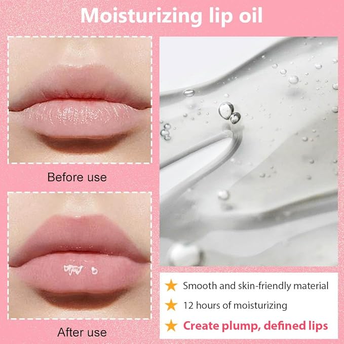 Hydrating Lip Gloss Oil - Nourishing Tinted Lip Oil for High-Shine Finish, Long-Lasting, Non-Sticky, Cruelty-Free Lip Plumper, Perfect with Lipstick & Peel-Off Lip Gloss