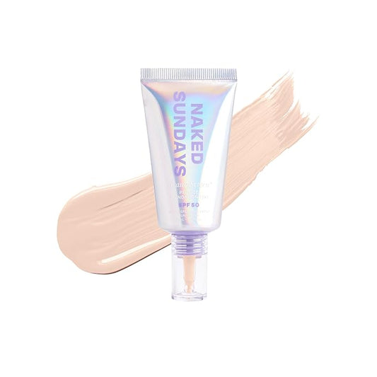 Naked Sundays BeautyScreen™ SPF 50 Mineral Peptide Foundation Tint – 2-in-1 Skin Tint & Mineral Sunscreen | Radiant, Buildable Coverage, Acne-Safe, Infused with Peptides (1.5 Fair Cool, 1.01 Fl Oz)