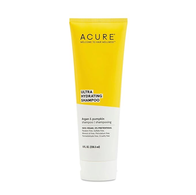Acure Ultra Hydrating Shampoo – Deep Moisture & Nourishing Formula for Dry, Dehydrated Hair, Restores Hydration, Vegan, Sulfate & Paraben-Free, 8 Fl Oz