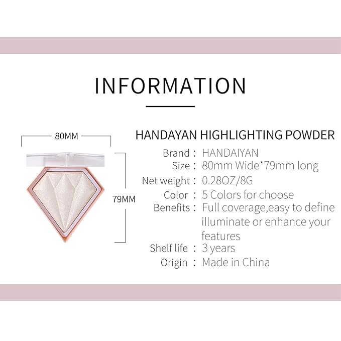 Face Highlighter Luminizers Highlighter powder Translucent Setting Powder High Definition Powder for All Skin Types and Skin Tones(N01)