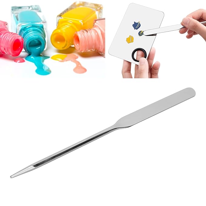 Stainless Steel Makeup Spatula, Liquid Foundation Spatula Stainless Steel Ergonomic Nail Art Stirring Tool Makeup Artist Makeup Tool