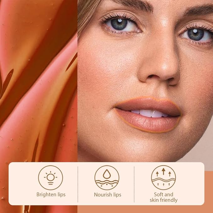 Matte Lip Gloss Stain-Peel Off Lip Liner Tattoo, Orange Brown Lip Tint,Long Lasting Peel Off Lip Stain, Waterproof Transfer-proof Lip Mask Lip Liner Peel Off Lip Gloss,Stayn Lip Makeup. #01