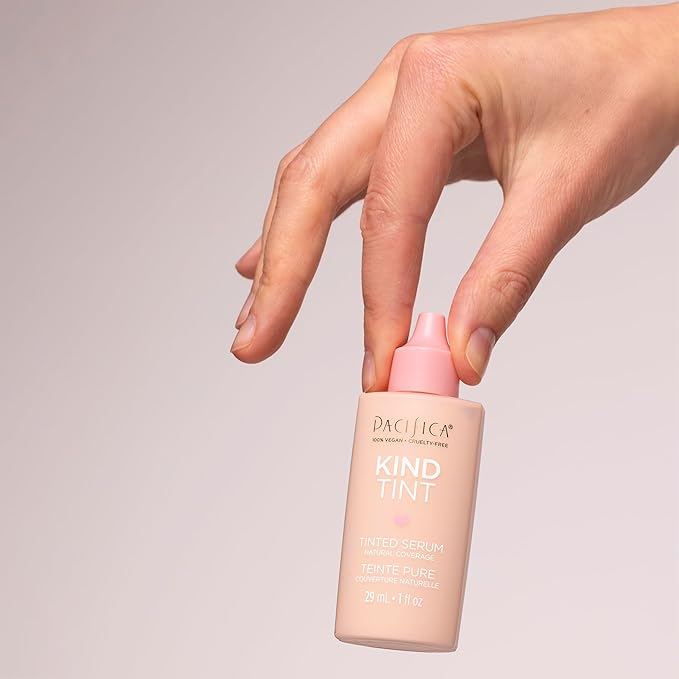 Pacifica Beauty Kind Tint Tinted Serum, Skincare, Vegan Collagen, Hyaluronic Acid, Vitamin C, Niacinamide, Caffeine, Hydrating, Lightweight Foundation, Natural Dewy Skin, Shade 24, 1 fl oz (1 Count)