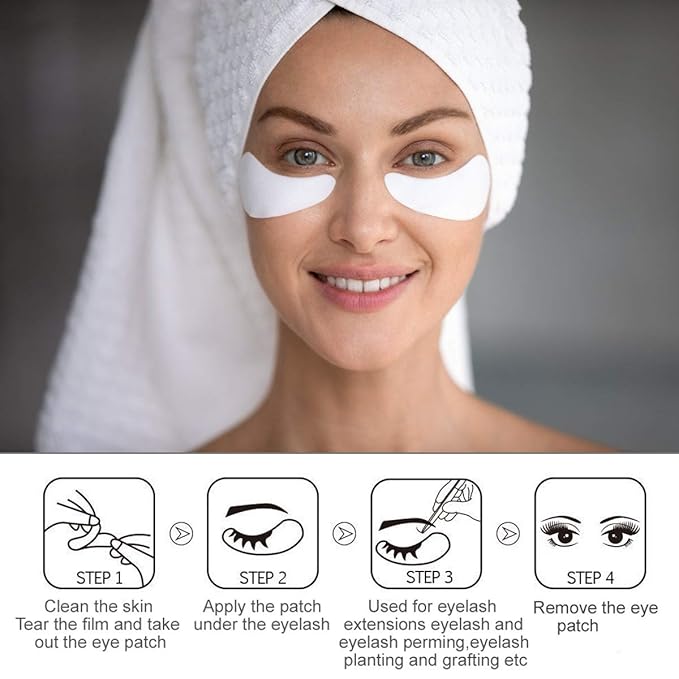 55 Pairs Set, Under Eye Hydrogel Pads, Professional Lint Free Eye Mask Eyelash Extension Gel Patches Kit for Adhesive Lash Beauty Tool (Pink)