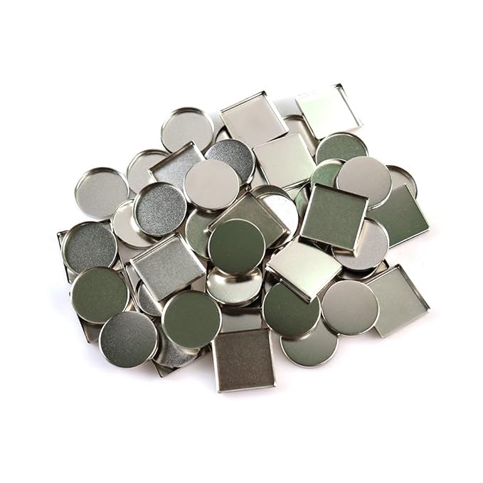 50 Pcs Empty Square Metal Pans, Makeup Palette Pans for Eyeshadow Magnetic Cosmetic Palette Size 26mm (Square - 50 Pcs)
