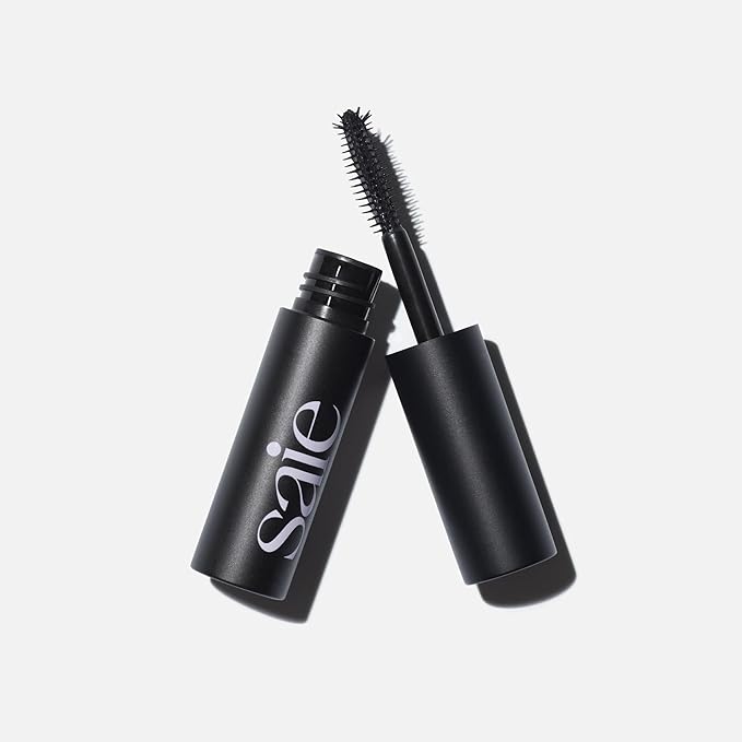 Saie Mini Mascara 101 - Lash Lengthening Mascara for Thick, Bold, Lifted Lashes - Buildable Eye Makeup Formulated to Strengthen and Condition with Rich Nutrients - Black (0.17 oz)
