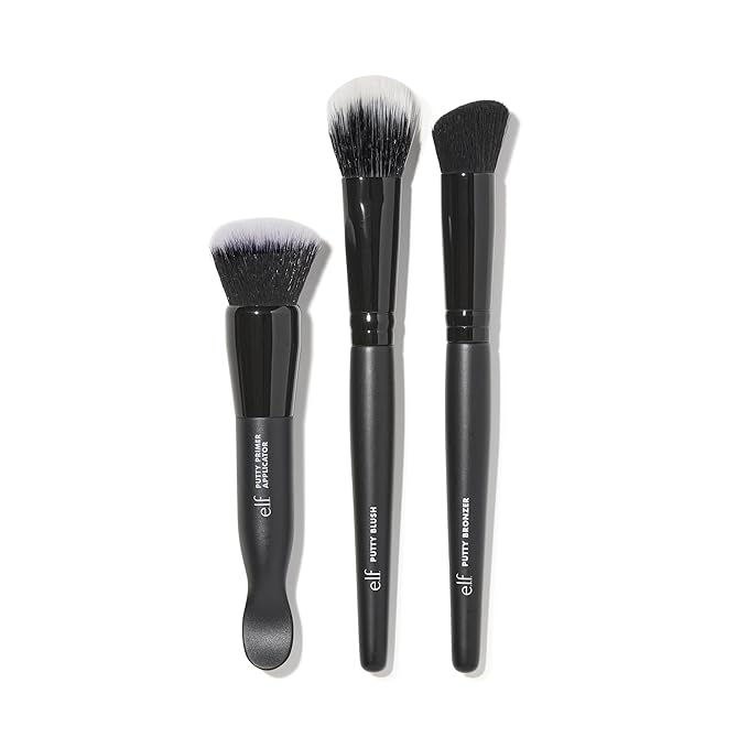 e.l.f. Putty Tools Trio, Set Of 3 Face Makeup Brushes For Putty Products, Helps You Easily Blend Putty Primer, Blush & Bronzer, Vegan & Cruelty-Free
